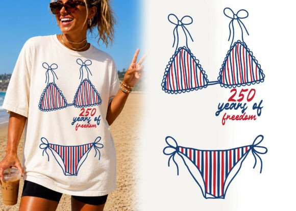 Download 250 Years of Freedom Bikini Graphic Tee - Free Collection
