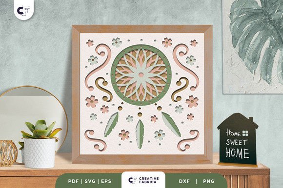 Download Boho Dreamcatcher 3D Paper Cut SVG - Boho Collection