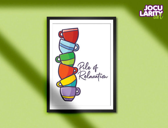 Download Cute Kawai "Pile of Relaxation" Wall Art - Relaxation Collection