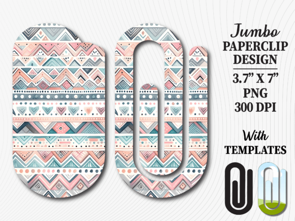 Download Boho Tribal Pattern Jumbo Paperclip PNG - Boho Collection