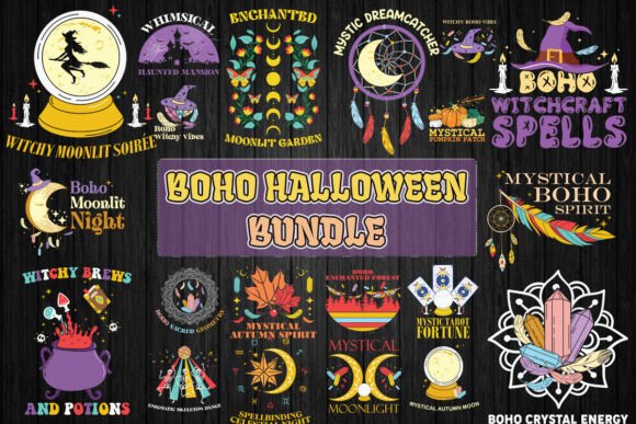 Download Boho Halloween SVG Bundle 20 Designs - Boho Collection