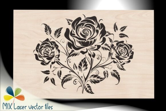 Download Engraving Template: Baroque Roses - Engraving Collection